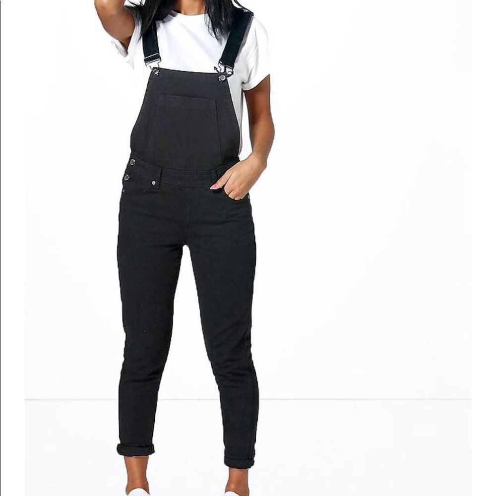 Petite Black Overalls